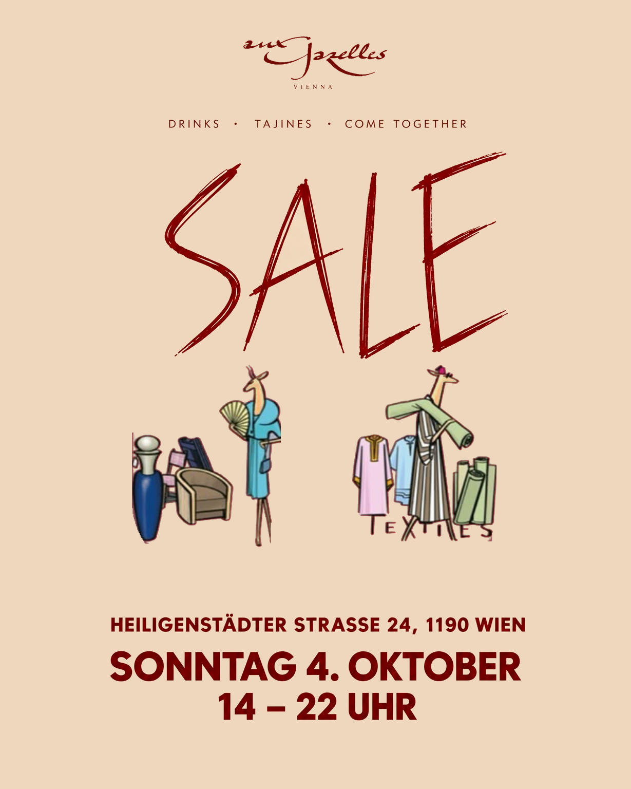 Poster: Aux Gazelles Pop-up in Heiligenstadt Strasse 24
